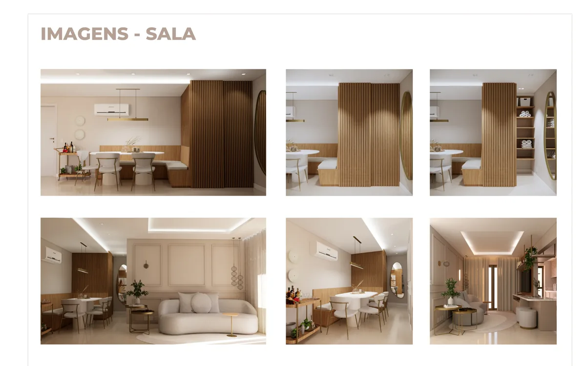 Área Social • Sala, Cozinha e Lavanderia Integradas - RJ Detalhamentos